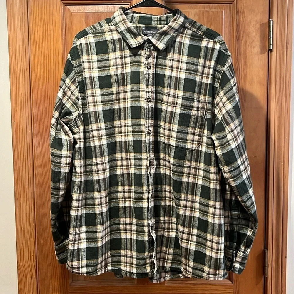Eddie Bauer men’s flannel plaid button down shirt size XXlarge. - Picture 1 of 7